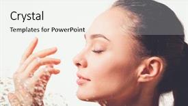  Presentation with woman in under wear - Cool new presentation theme with young beautyful woman under shower backdrop and a  colored foreground