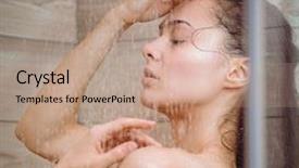  Presentation with woman in under wear - Theme consisting of young beautyful woman under shower background and a  colored foreground