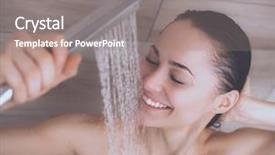  Presentation with bathroom - Amazing slide set having young beautyful woman under shower backdrop and a  colored foreground