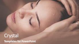  Presentation with woman in under wear - PPT layouts having young beautyful woman under shower background and a  colored foreground