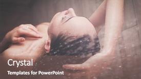  Presentation with woman in under wear - Theme with young beautyful woman under shower background and a violet colored foreground