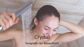  Presentation with woman in under wear - Audience pleasing PPT theme consisting of young beautyful woman under shower backdrop and a  colored foreground