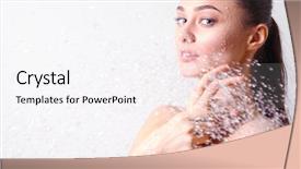  Presentation with woman in under wear - Beautiful theme featuring young beautyful woman under shower backdrop and a  colored foreground