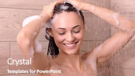  Presentation with woman in under wear - Colorful PPT theme enhanced with young beautyful woman under shower backdrop and a  colored foreground