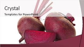  Presentation with maroon - Presentation theme featuring young beets isolated on white background and a white colored foreground