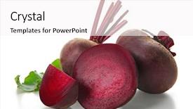  Presentation with isolated fall oak leaf - Slides with young beets with leaf isolated background and a white colored foreground