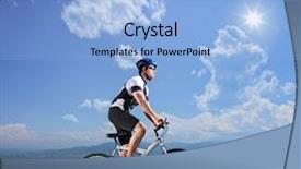  Presentation with mountain - PPT layouts having young biker biking a mountain background and a light blue colored foreground