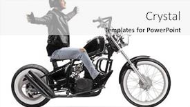  Presentation with custom - Slide deck consisting of young-biker-riding-a-custom background and a white colored foreground