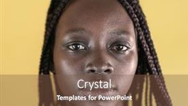  Presentation with black woman - Presentation design consisting of young-black-african-woman-closeup background and a tawny brown colored foreground