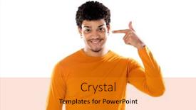  Presentation with afro - Amazing PPT theme having young-black-afro-man-thinking backdrop and a gold colored foreground