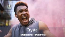  Presentation with young black couples hiking - Audience pleasing presentation theme consisting of young black athlete with mustache backdrop and a  colored foreground