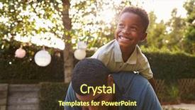  Presentation with black father - Presentation theme enhanced with young black boy playing background and a tawny brown colored foreground