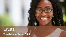  Presentation with young black couples hiking - Slide deck consisting of young black businesswoman wearing glasses background and a tawny brown colored foreground