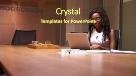  Presentation with late - Cool new presentation theme with young black businesswoman working late backdrop and a tawny brown colored foreground