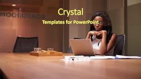  Presentation with late - Slide deck with young black businesswoman working late background and a tawny brown colored foreground