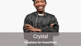  Presentation with cook chef - Presentation design enhanced with young black cook wearing chef background and a gray colored foreground
