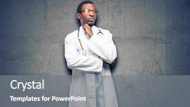  Presentation with doctor black children - Presentation design enhanced with young black doctor medical professional background and a  colored foreground