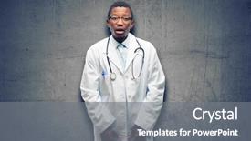  Presentation with doctor black children - PPT layouts having young black doctor medical professional background and a gray colored foreground