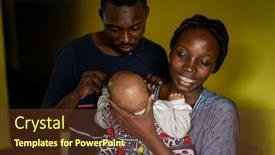  Presentation with black baby - PPT theme having young-black-family-happy-mom background and a tawny brown colored foreground