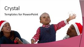  Presentation with black family - Slides enhanced with young black family with a little boy are getting ready for christmas happy and cute image background and a white colored foreground