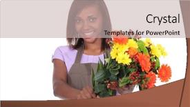  Presentation with black female - Cool new PPT theme with young black female florist taking backdrop and a  colored foreground