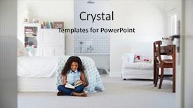  Presentation with black children - Cool new slide deck with young black girl reading backdrop and a white colored foreground