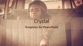  Presentation with hippie - Slide deck enhanced with young black hippie woman background and a coral colored foreground