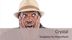  Presentation with acting - Beautiful slide deck featuring young black man acting stunned backdrop and a light gray colored foreground