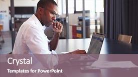  Presentation with black man - PPT layouts with young black man in wearing background and a gray colored foreground