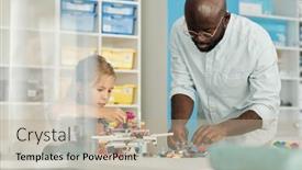  Presentation with black man - Presentation theme featuring young-black-man-in-white background and a mint green colored foreground