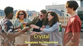  Presentation with black man - PPT theme having young-black-man-passing-bottle background and a violet colored foreground