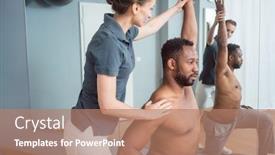  Presentation with sport injury - Colorful presentation theme enhanced with young-black-man-receiving-physical backdrop and a coral colored foreground