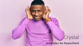 Presentation with pink black - Beautiful presentation theme featuring young-black-man-wearing-casual backdrop and a lilac colored foreground