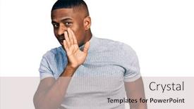  Presentation with black man - Colorful slide deck enhanced with young-black-man-wearing-casual backdrop and a soft green colored foreground