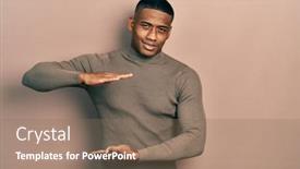  Presentation with black man - PPT layouts consisting of young-black-man-wearing-casual background and a coral colored foreground