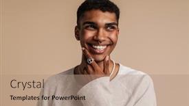  Presentation with black man - Slide set enhanced with young-black-man-wearing-rings background and a  colored foreground