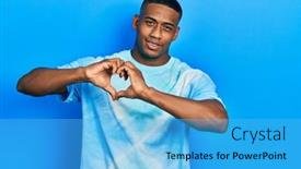  Presentation with black man - Presentation design having young-black-man-wearing-tye background and a light blue colored foreground