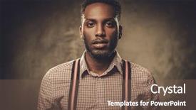  Presentation with young black couples hiking - Beautiful theme featuring young black man with suspenders backdrop and a violet colored foreground