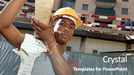  Presentation with black men - PPT theme consisting of young black man working background and a gray colored foreground