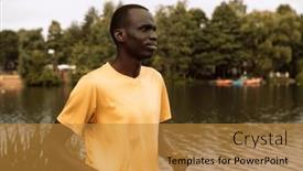  Presentation with black yellow - PPT theme with young-black-man background and a gold colored foreground