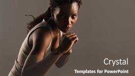  Presentation with afro - Presentation design having young-black-sportswoman-with-afro background and a  colored foreground