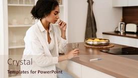  Presentation with black woman - Theme having young-black-woman-being-upset background and a soft green colored foreground