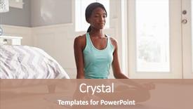  Presentation with lotus - Slides with young black woman doing yoga background and a coral colored foreground