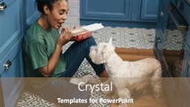  Presentation with black woman - Beautiful slides featuring young-black-woman-eating-cracker backdrop and a coral colored foreground