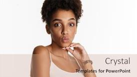  Presentation with kiss - Slides with young-black-woman-in-tank background and a coral colored foreground