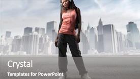  Presentation with rapper - Amazing slides having young black woman listen music backdrop and a gray colored foreground