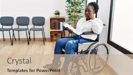  Presentation with black woman - Presentation with young-black-woman-sitting background and a soft green colored foreground