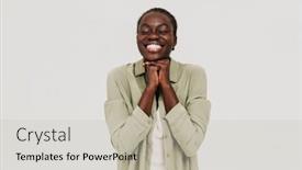  Presentation with black woman - Slide deck enhanced with young-black-woman-with-afro background and a light gray colored foreground