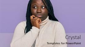  Presentation with black woman - Colorful slide set enhanced with young-black-woman-with-braids backdrop and a lemonade colored foreground