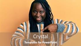  Presentation with black woman - PPT theme enhanced with young-black-woman-with-braids background and a coral colored foreground